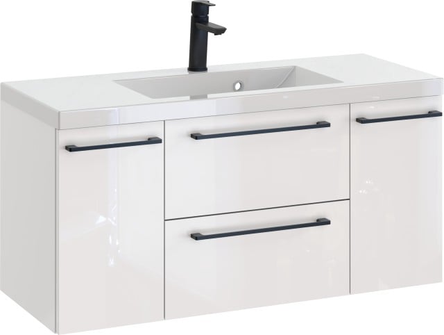 Szafka z Umywalką ROSEN 100 cm D - Uchwyt Czarny