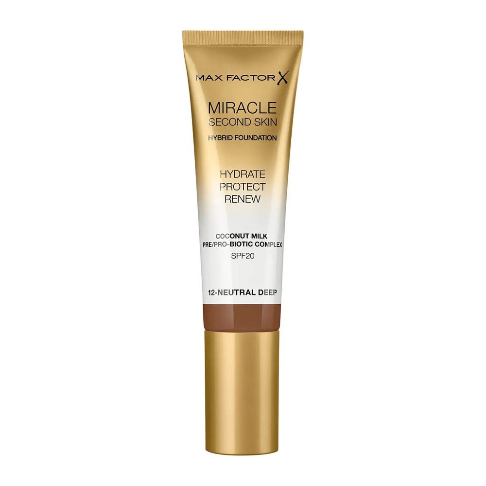 Max Factor Miracle Second Skin Hybrid Foundation podkład nawilżający z filtrem 12 Neutral Deep 30ml