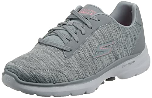Skechers Damskie trampki Go Walk 6 Magic Melody, Szare wykończenie tekstylne, 42 EU