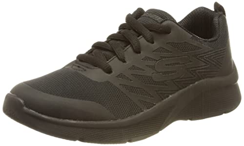 Skechers Sneakersy Microspec Quick Sprint dla chłopców, Czarne wykończenie tekstylne, 35.5 EU