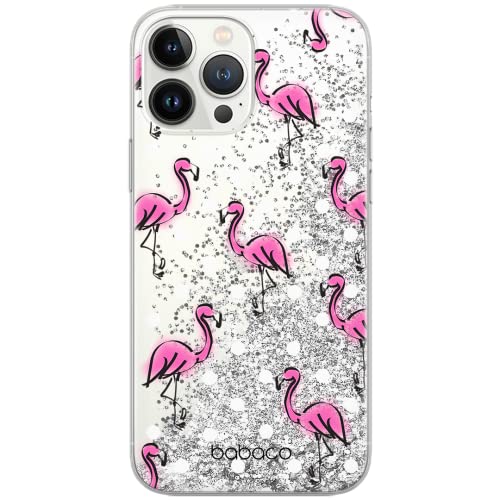 ERT GROUP etui na telefon Apple Iphone XS, case oryginalny i oficjalnie licencjonowany przez Babaco, wzór Flamingo 003, optymalnie dopasowane, z efektem płynnego brokatu