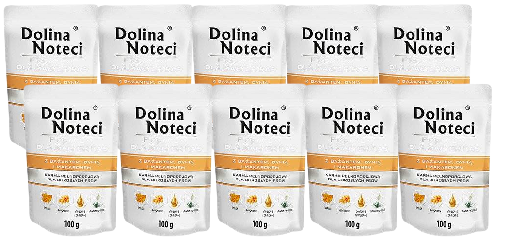 Dolina Noteci PREMIUM dla psów małych ras z bażantem dynią i makaronem 10x100g