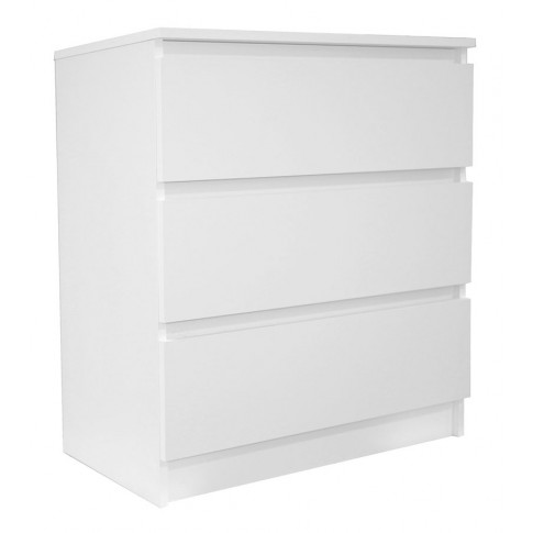 Biała minimalistyczna komoda z 3 szufladami - Hisa 5X