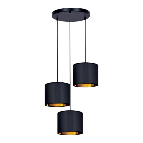 Auro lampa wisząca 3-punktowa czarna/złota K-4326
