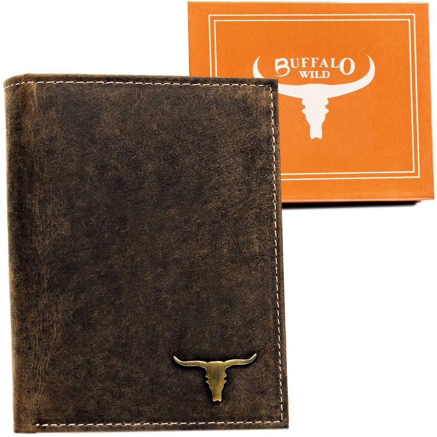 Skórzany męski portfel Wild RM-06L-BAW BUFFALO