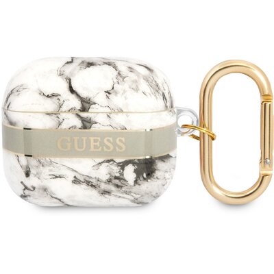 Etui Guess do AirPods 3 cover szary/grey Marble Strap Collection