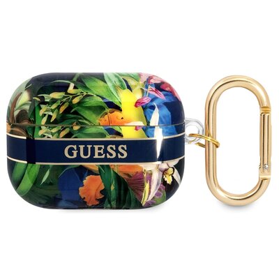 Etui Guess do AirPods Pro cover niebieski/blue Flower Strap Collection