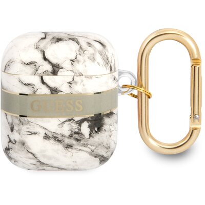 Etui Guess do AirPods cover szary/grey Marble Strap Collection