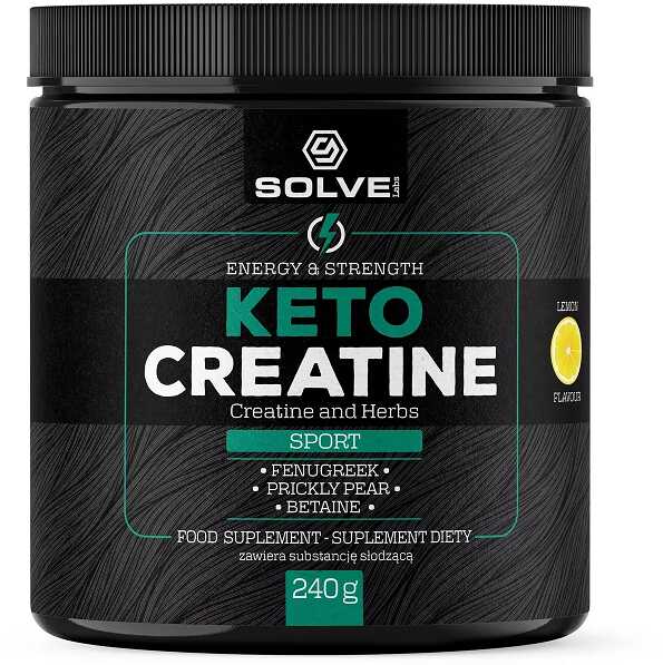 Kreatyna + naturalne ekstrakty roślinne - preparat dla aktywnych i osób na diecie ketogenicznej Energy&Strength Solve Labs (Keto Creatine)