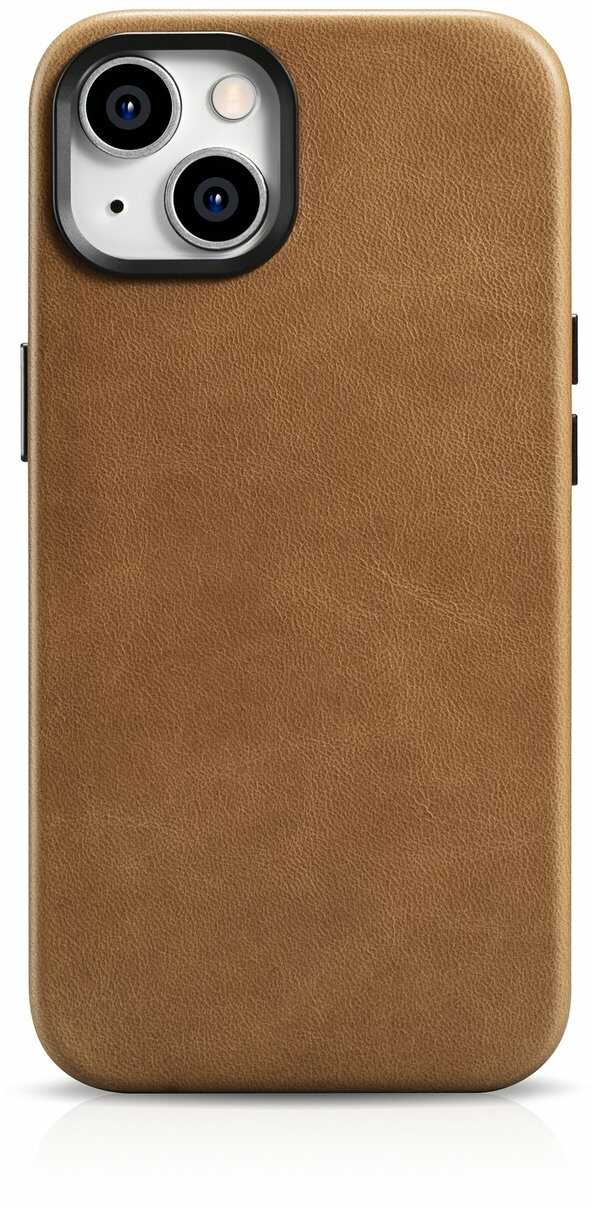 iCarer Oil Wax Premium Leather Case skórzane etui iPhone 14 magnetyczne z MagSafe brązowy (WMI14220701-TN)