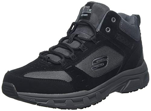Skechers Oak Canyon Ironhide wysokie trampki męskie, Black Suede Mesh Pu Charcoal Trim, 42.5 EU