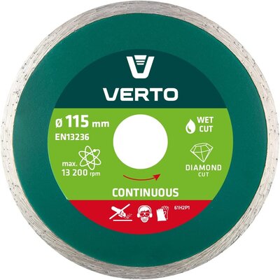 Verto Tarcza diamentowa 115mm, pełna, , 61H2P1