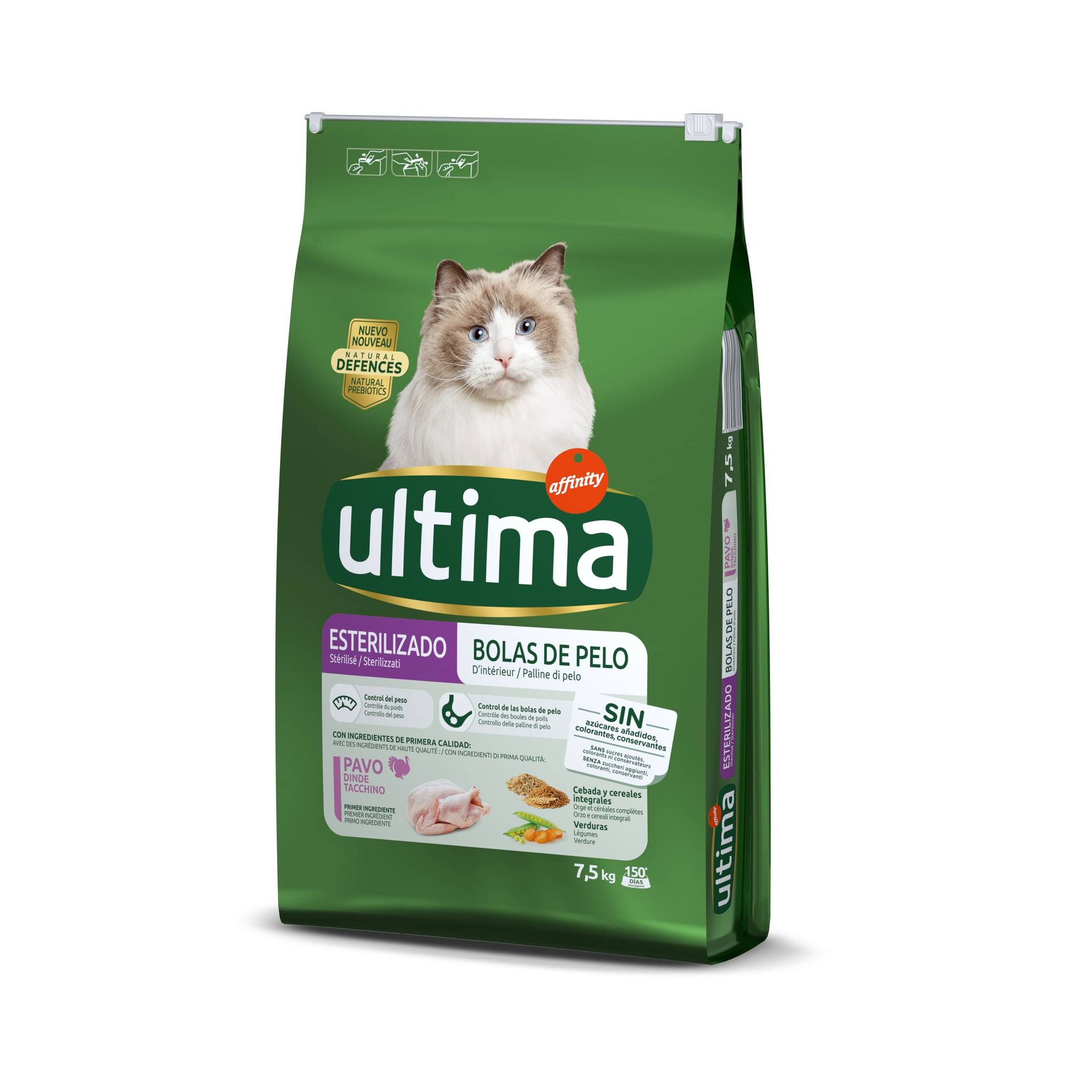 10% taniej! Ultima, karma sucha, 2 x 3 kg / 7,5 kg / 10 kg - Cat Sterilized Hairball, 2 x 7,5 kg