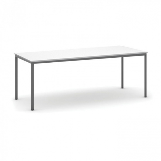 B2B Partner Stół do jadalni, blat biały 2000 x 800 mm, podstawa ciemnoszara 555758