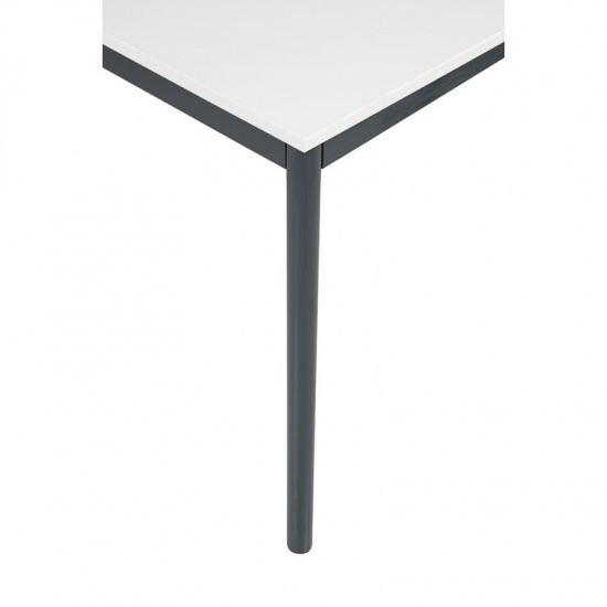 B2B Partner Stół do jadalni, blat biały 1200 x 800 mm, podstawa ciemnoszara 555753