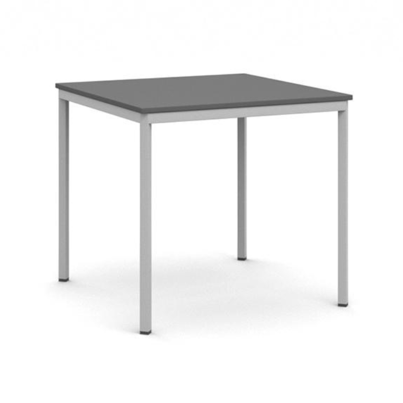 B2B Partner Stół do jadalni, blat antracytowy 800 x 800 mm, podstawa jasnoszara 555759