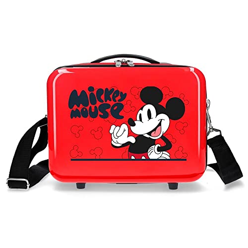 Disney Mickey Mouse Fashion Neceser Adaptacyjny z etui na messenger Czerwony 29x21x15 cms Sztywny ABS 9,14L 0,6 kg, Czerwony, kosmetyczka z paskiem na ramię