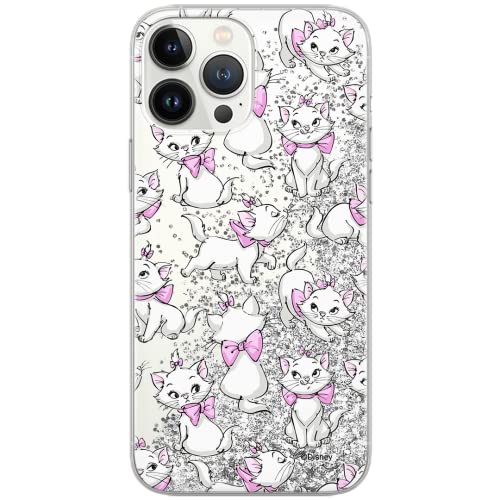 ERT GROUP etui na telefon Apple Iphone 13 PRO, case oryginalny i oficjalnie licencjonowany przez Disney, wzór Marie 003, optymalnie dopasowane, z efektem płynnego brokatu