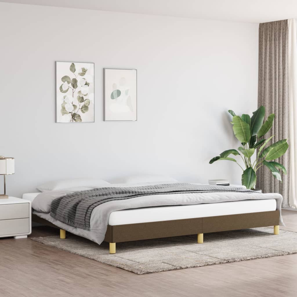 Lumarko Rama łóżka, ciemnobrązowa, 200x200 cm, obita tkaniną
