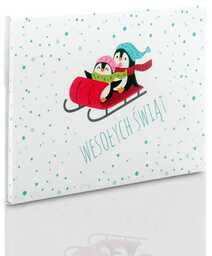 Teczka świąteczna pingwinki na zdjęcia 15x23