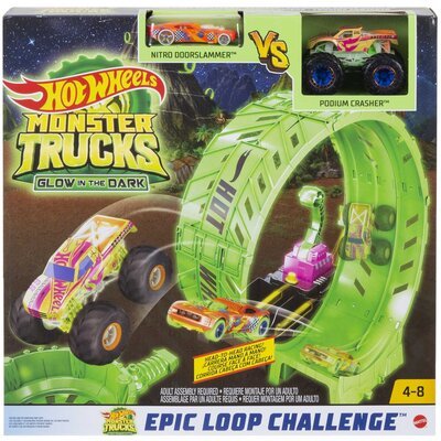 Mattel Monster Trucks Świecący w ciemności Zmierz się z epicką grą HBN02