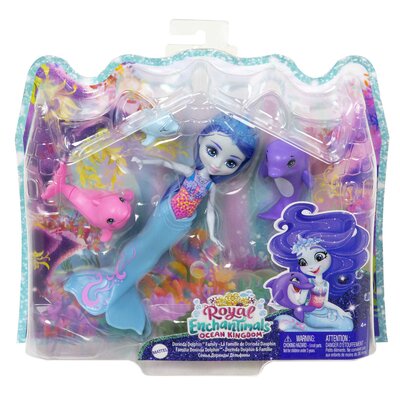 Enchantimals Rodzina Wielopak Delfiny Dorinda Dolphin Lalka + figurki HCF72 HCF72