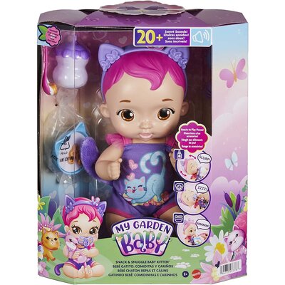 Lalka z dźwiękami My Garden Baby Bobasek-Kotek Karmienie i drzemka Różowa Mattel