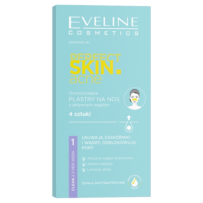 Eveline Perfect Skin Acne - Oczyszczające plastry na nos