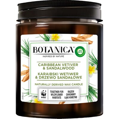 Air Wick Świeca zapachowa z wosku naturalnego o zapachu Karaibskiego Wetiweru & Drzewa Sandałowego