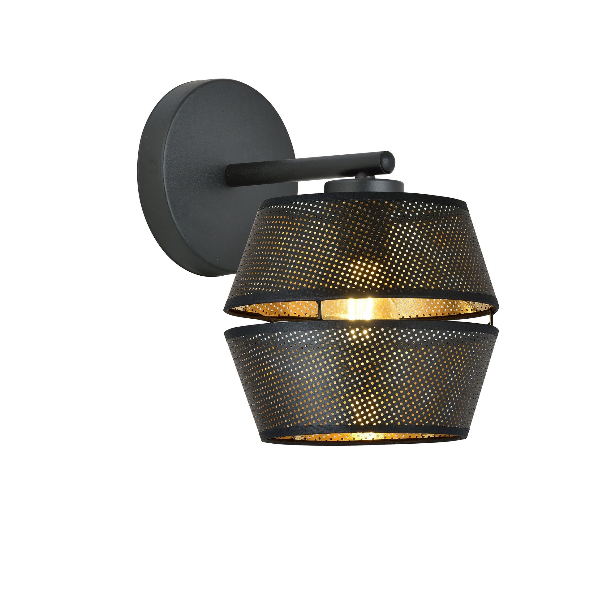 MALIA K1 BLACK/GOLD 1185/K1 lampa wisząca czarna z abażurem złoty środek