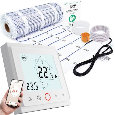 Heat Decor HD-mat150 mata grzewcza 2,5 m2 z termoregulatorem T500/W.WIFI białym HD-MAT150/2.5.T500.W.WIFI