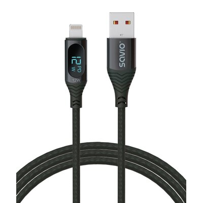 Savio CL-173 USB-A-LIGHTNING 1M + wyświetlacz cyfrowy