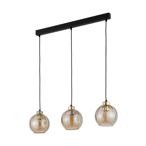 Devi lampa wisząca 3-punktowa czarna/amber 4638