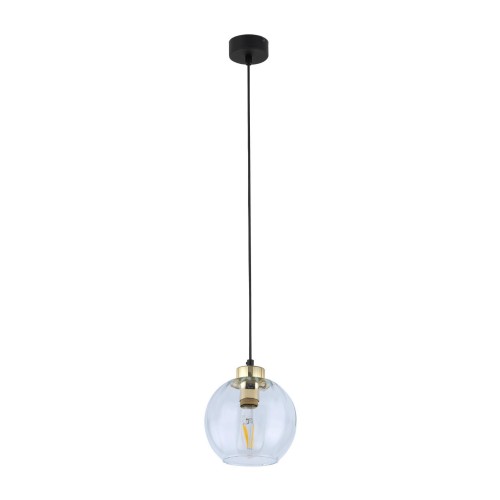 Devi D18 lampa wisząca 1-punktowa czarna/transparent 4646