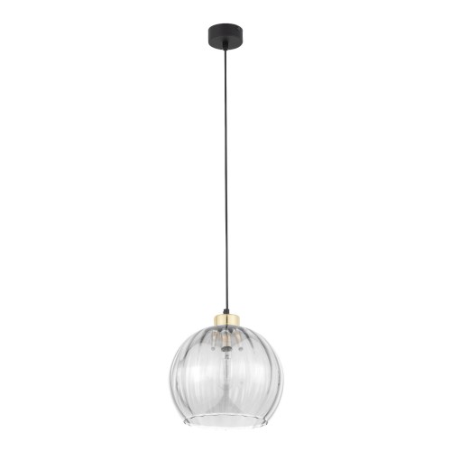 Devi D25 lampa wisząca 1-punktowa czarna/transparent 4578