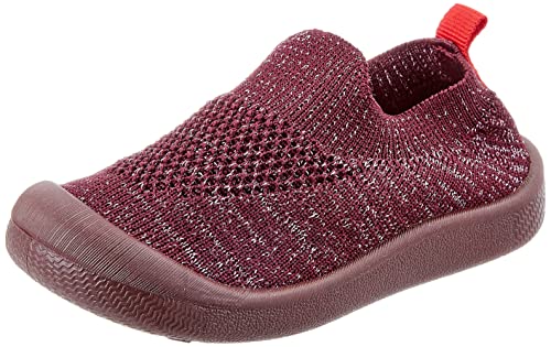 KICKERS Baby-Mädchen Kick Easy kapcie dziecięce, burgund błyszczące, 24 EU