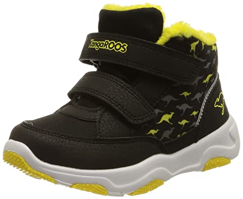 KangaROOS Buty dziecięce Ks-Goku V uniseks, Jet Black Lemon Chrome, 25 EU