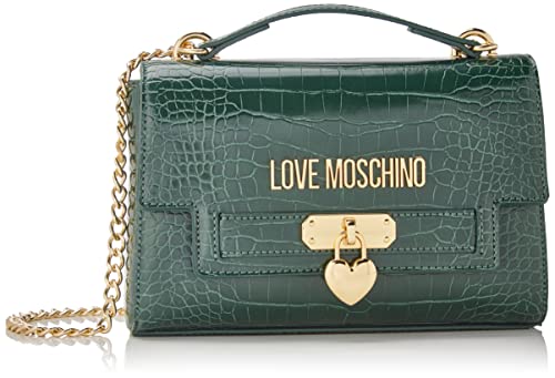 Love Moschino Damska torba na ramię Borsa Pu St. Croco Bottiglia, zielona, 15 x 63 x 6