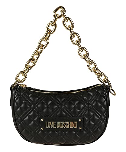 Love Moschino Damska torba na ramię Borsa gruby łańcuszek pikowanie Nero czarna, 16 x 26 x 11