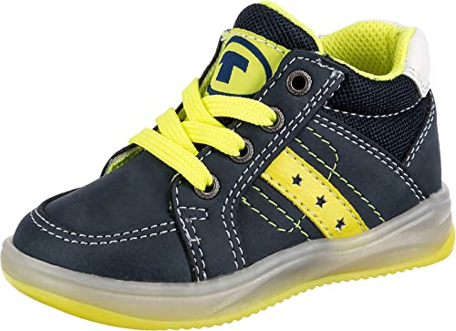TOM TAILOR 3270501 sneakersy chłopięce, niebieski - Navy Neon Yellow - 21 EU