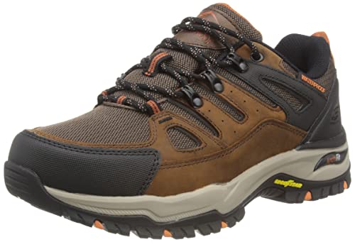 Skechers Męskie trampki 204630 CDB, ciemnobrązowa skóra/syntetyk i siatka, 9 UK