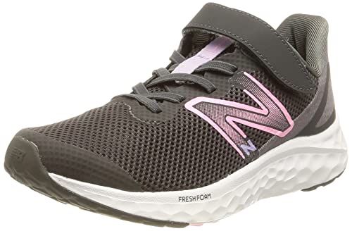 New Balance Dziewczęce Fresh Foam Arishi V4 Bungee koronka z haczykiem i pętelką górny pasek trampki, szary, 34.5 EU
