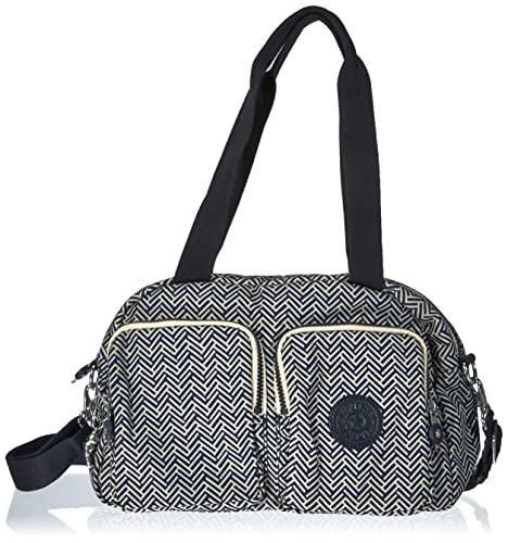 Kipling Damskie fajne torby na ramię DEFEA, miejskie Chevron, beżowe