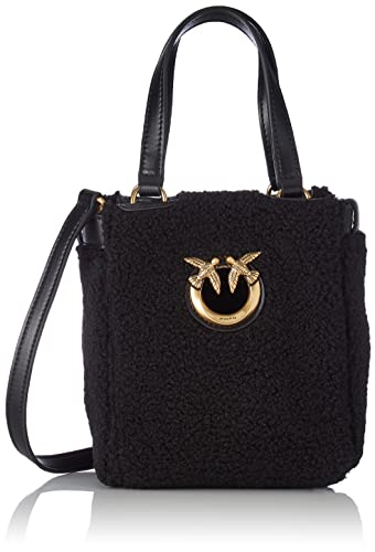 Pinko Damska miłość Click Mini zakupy 1 torba na oczy, 15 x 8 x 18, Z99q_czarno-antyczne złoto