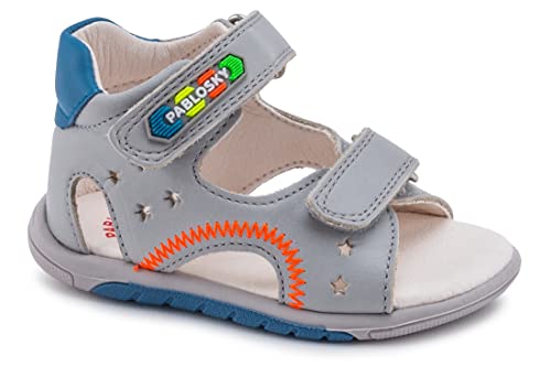 Pablosky Sandały chłopięce 010051 z obcasem, szary - szary - 19 EU