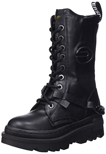 REPLAY Buty dla chłopców i dziewczynek Laser JR półdługie kozaki, 003BLACK, 33 EU