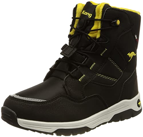 KangaROOS Buty dziecięce uniseks K-mj North RTX, Jet Black Neon Yellow, 34 EU