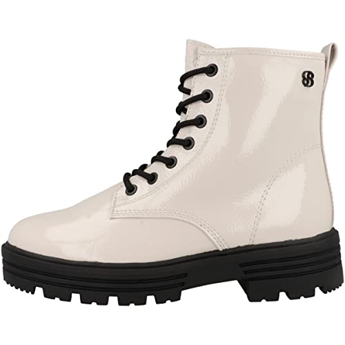 s.Oliver Damskie sztyblety 5-5-25215-39, Cream Patent, 40 EU