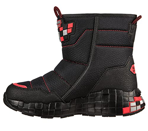 Skechers 402198L BKRD botki, czarne tekstylne/syntetyczne/czerwone i srebrne wykończenie, 3 UK