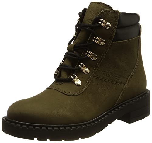 Marco Tozzi Damskie 2-25202-29 skórzane buty sznurowane botki, oliwkowe Comb, 39 EU